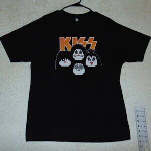 Kiss X Mini Lego Four Faces T-Shirt Men's Size L Rock Band Graphic T-Shirt Tee